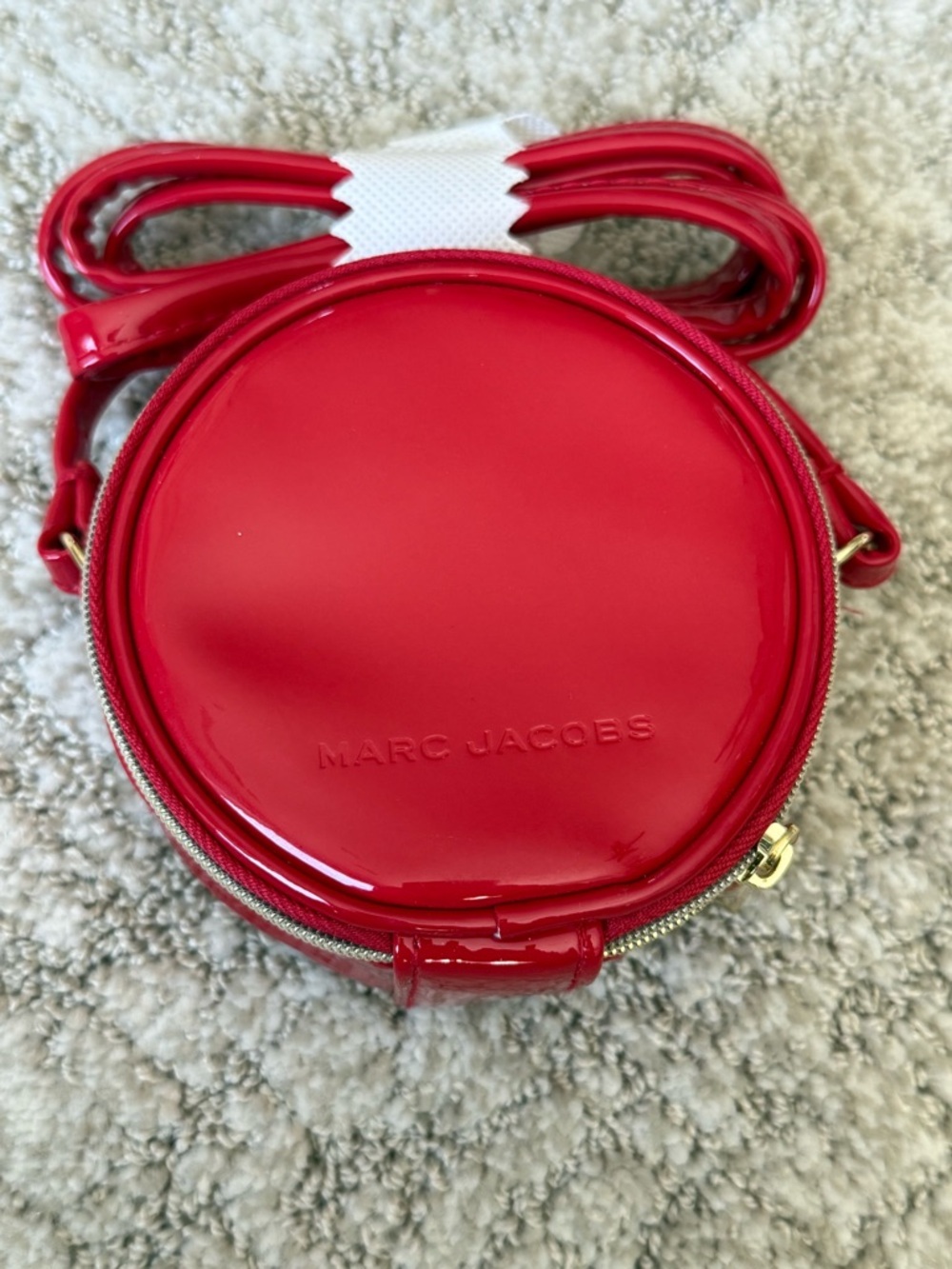 Marc Jacobs Glossy Red Round Mini Crossbody